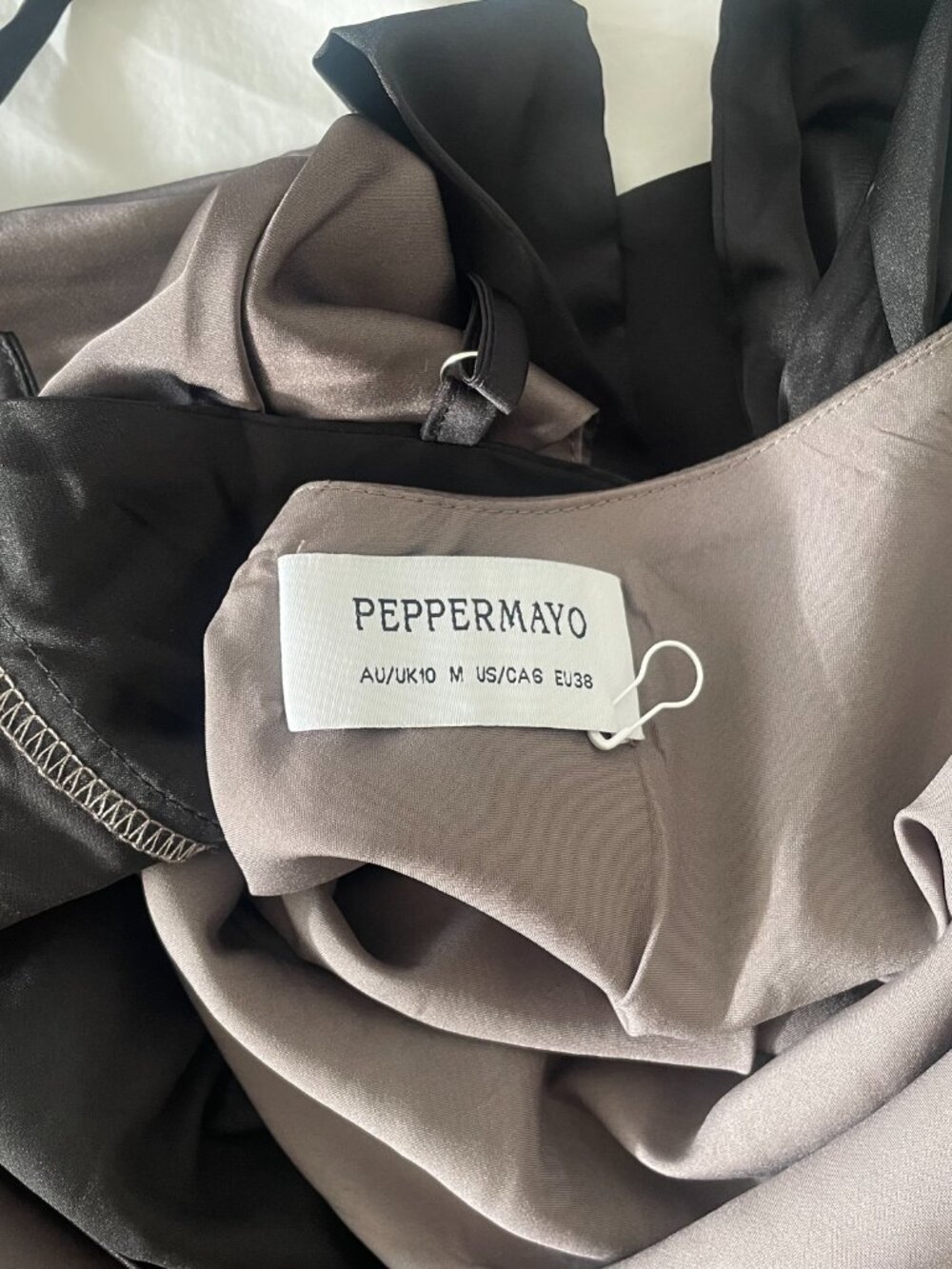Peppermayo Flora Satin Maxi Dress in Steel Me Away | Size 6 - Picture 7 of 7